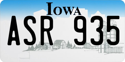 IA license plate ASR935