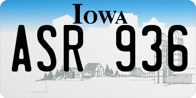 IA license plate ASR936
