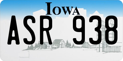 IA license plate ASR938