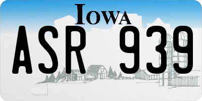IA license plate ASR939