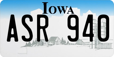 IA license plate ASR940