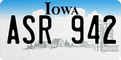 IA license plate ASR942