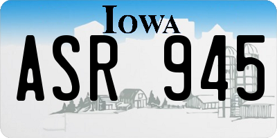 IA license plate ASR945