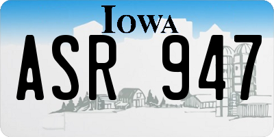 IA license plate ASR947