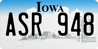 IA license plate ASR948