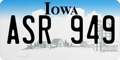 IA license plate ASR949
