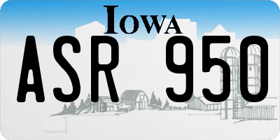 IA license plate ASR950