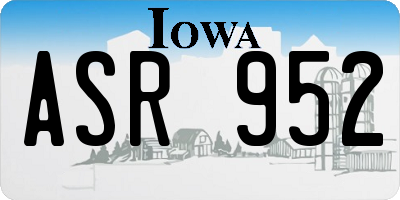 IA license plate ASR952