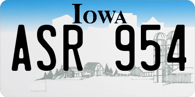 IA license plate ASR954