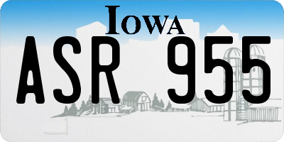 IA license plate ASR955