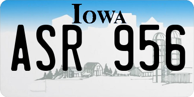 IA license plate ASR956