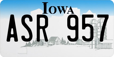 IA license plate ASR957