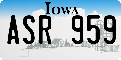 IA license plate ASR959