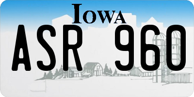 IA license plate ASR960