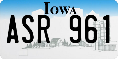 IA license plate ASR961