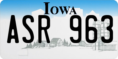 IA license plate ASR963