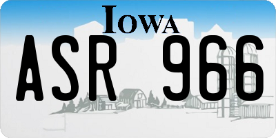 IA license plate ASR966