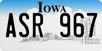 IA license plate ASR967