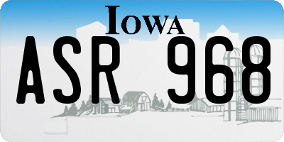 IA license plate ASR968