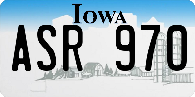 IA license plate ASR970