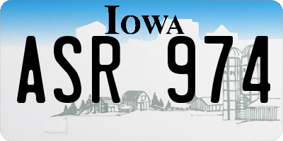 IA license plate ASR974