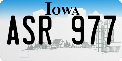 IA license plate ASR977