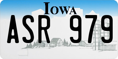 IA license plate ASR979