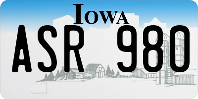 IA license plate ASR980
