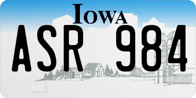 IA license plate ASR984