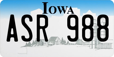 IA license plate ASR988