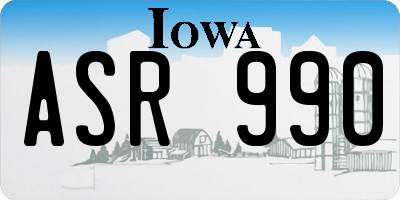 IA license plate ASR990