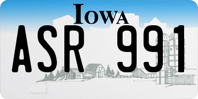 IA license plate ASR991