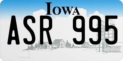 IA license plate ASR995