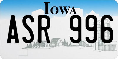 IA license plate ASR996