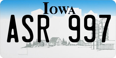 IA license plate ASR997