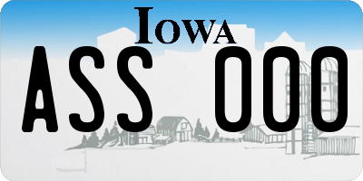 IA license plate ASS000