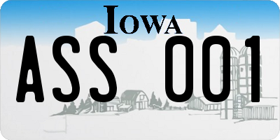 IA license plate ASS001