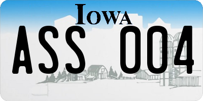 IA license plate ASS004