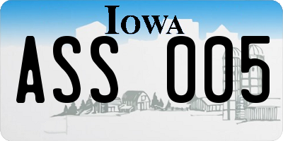 IA license plate ASS005