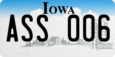 IA license plate ASS006