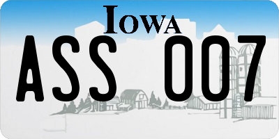 IA license plate ASS007