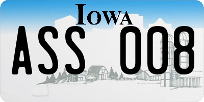 IA license plate ASS008