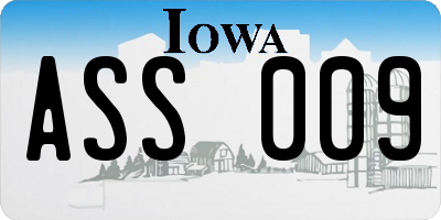 IA license plate ASS009