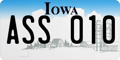 IA license plate ASS010