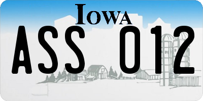 IA license plate ASS012