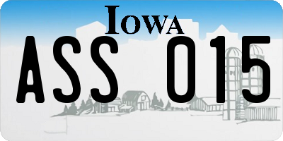 IA license plate ASS015