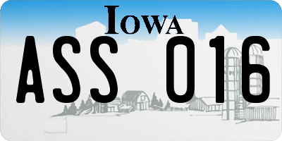 IA license plate ASS016