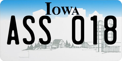 IA license plate ASS018