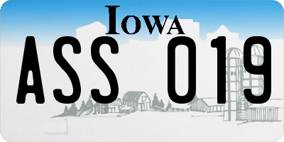 IA license plate ASS019