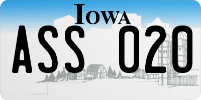IA license plate ASS020